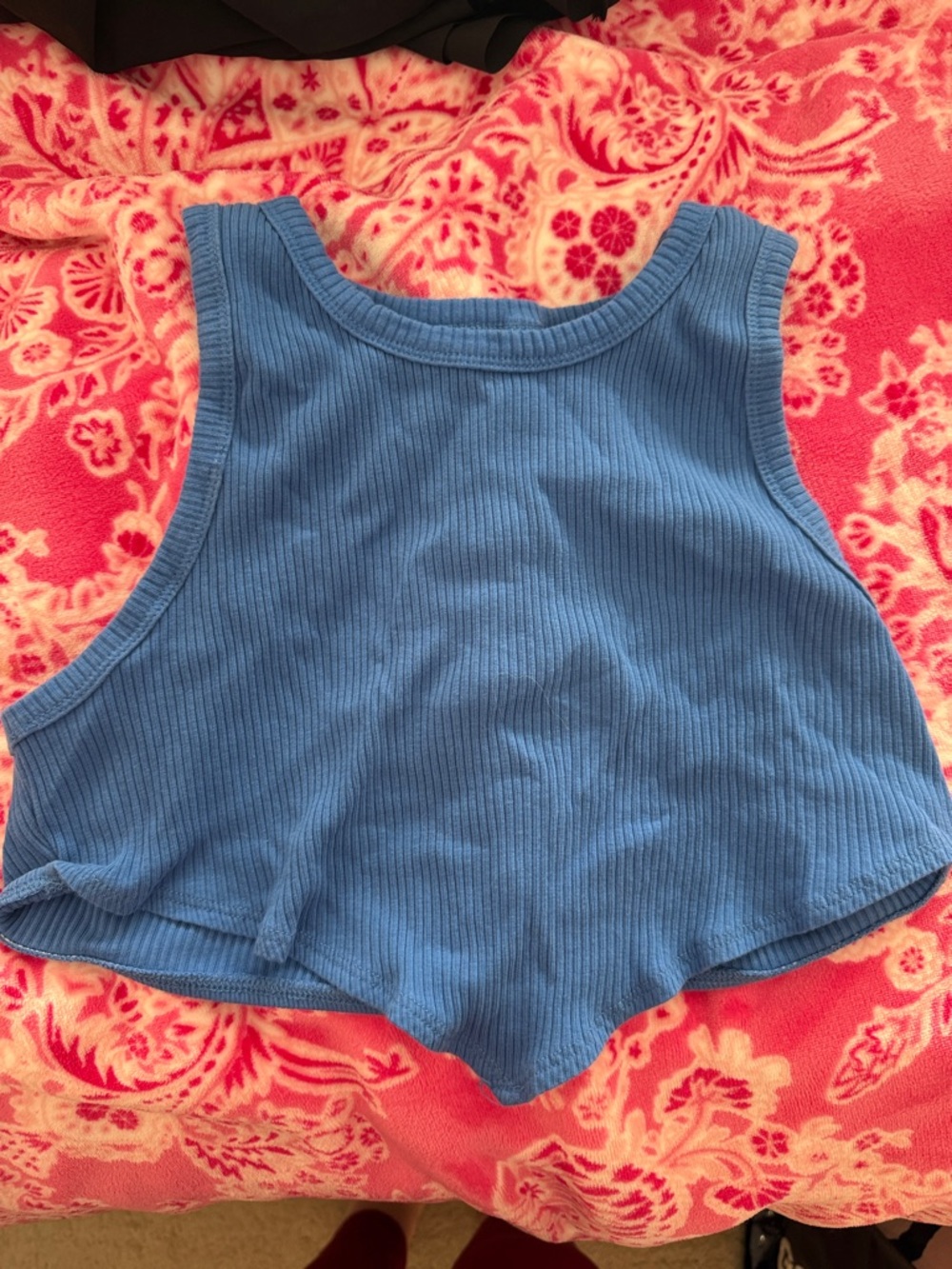 SHEIN Ribbed Blue Girls' Tank Top